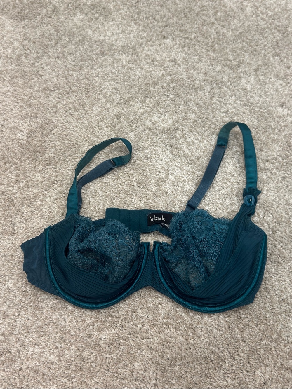 Aubade Paris Teal Lace Underwire Bra - Elegant Support